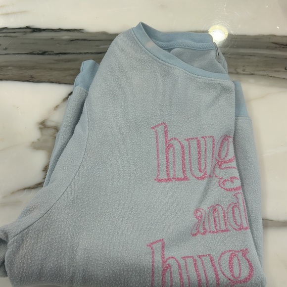 Wildfox Super Cozy “Hug me & Ill hug you” Baby Blue Sweatshirt- L - Picture 9 of 9